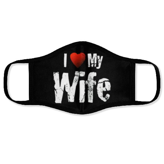 I love my wife Face Masks