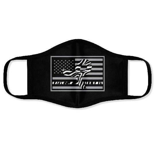 USA Flag Carcinoid Cancer Awareness Beat Cancer Face Masks