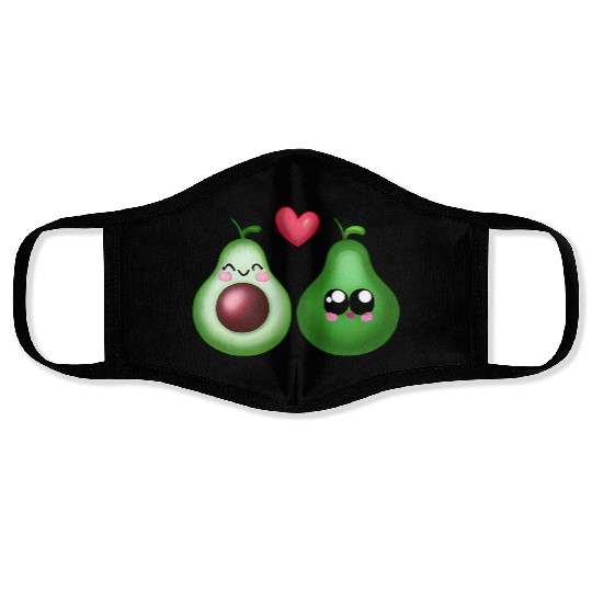 Avocado Love - Cute Couple Design Face Masks