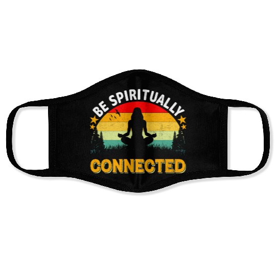 Be spiritually connected yoga Vintage Face Masks