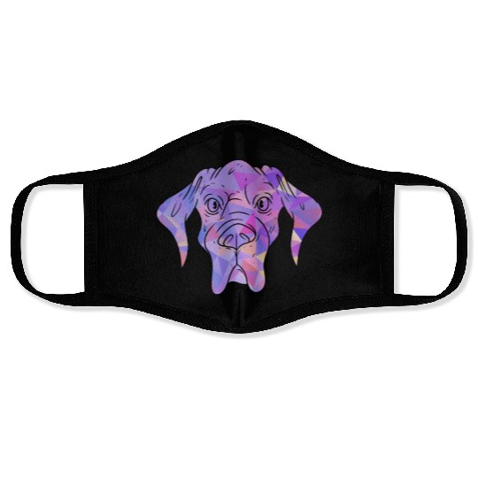 Colorful Great Dane Face Masks