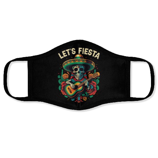 Let's Fiesta Cinco De Mayo Mexican Pride Mexico Face Masks