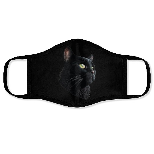 BACK CAT 3D FACE Face Masks