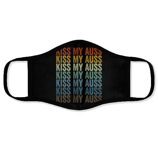 Kiss My Auss Australian Shepherd Dog Dog Lover Face Masks
