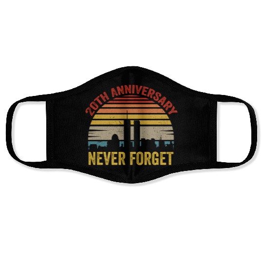 Never Forget 9 11 20th Anniversary Face Masks