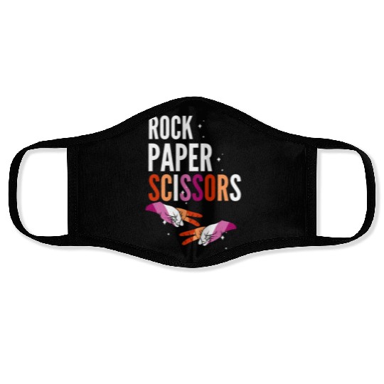 Rock Paper Scissors Lesbian LGBT Pride Lesbian Face Masks
