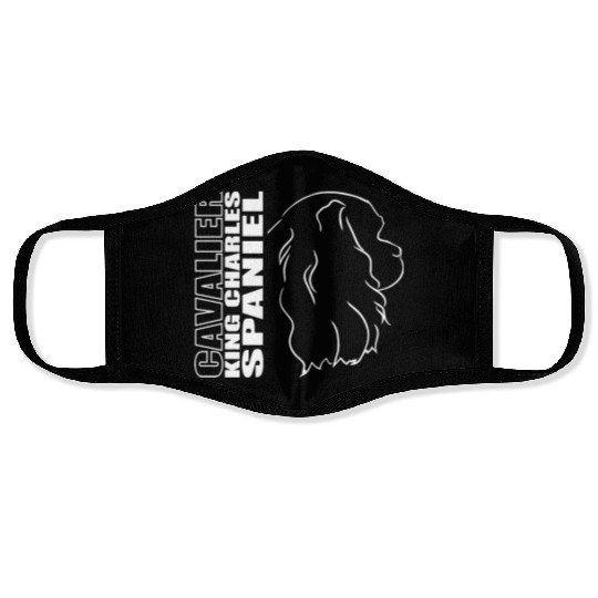 Cavalier King Charles Spaniel Profile dog mom Face Masks