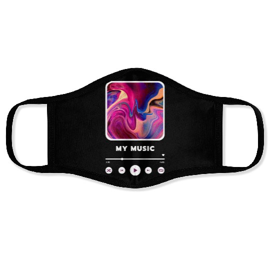 Purple Framed Music Player Themed style Face Masks