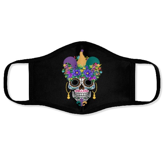 Mardi Gras Costume El Dia De Los Muertos Flower Face Masks
