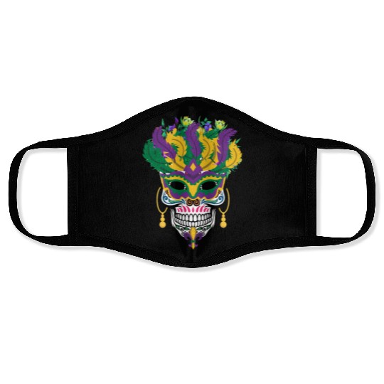 Mardi Gras Costume Dia De Los Muertos Flower Sugar Face Masks