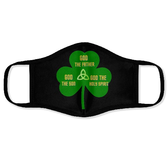 Holy Trinity Shamrock St Patrick Religious Face Masks