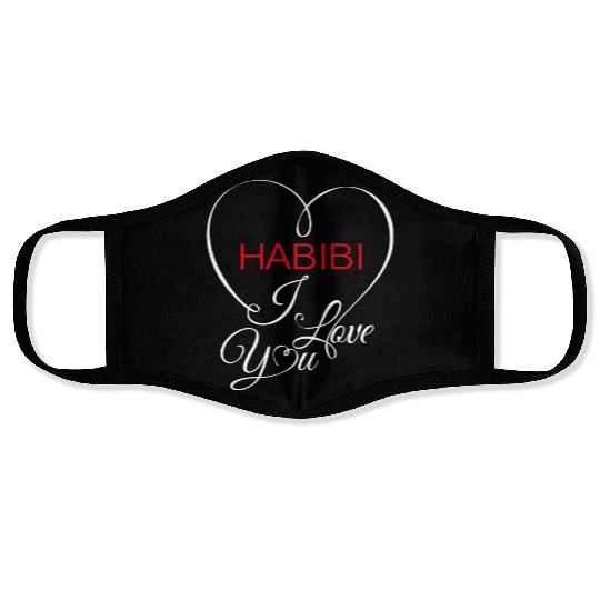 Habibi i love you Face Masks