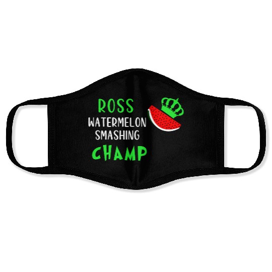 ROSS WATERMELON SMASHING CHAMP Face Masks