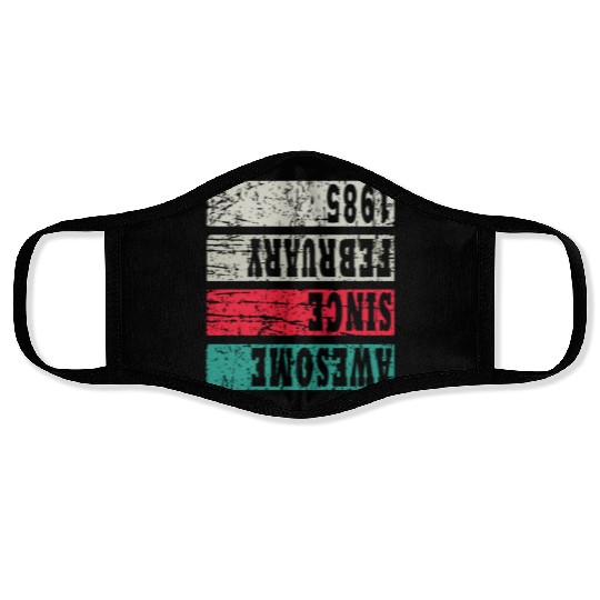 Retro Birthday Year Vintage 1985 Face Masks