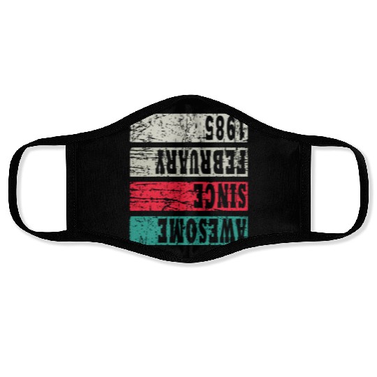 Retro Birthday Year Vintage 1985 Face Masks