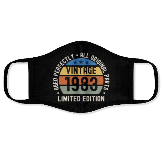 40th Birthday Vintage 1983 Face Masks