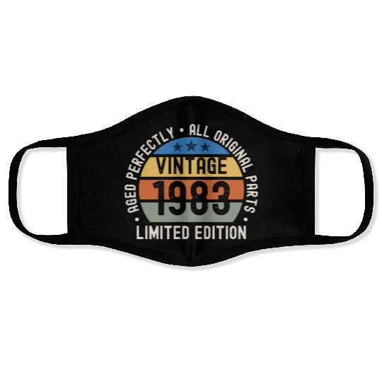 40th Birthday Vintage 1983 Face Masks