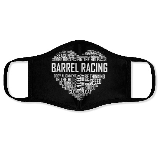 Barrel Racing - Heart Face Masks