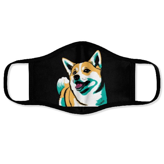 Popart Shiba Inu Face Masks