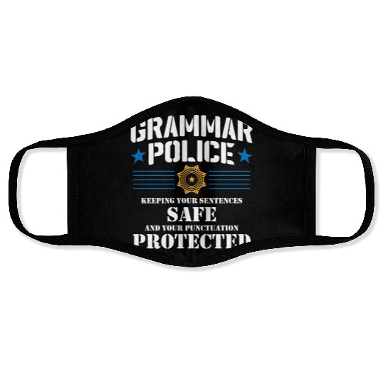 Grammer Police - English Teacher Face Masks