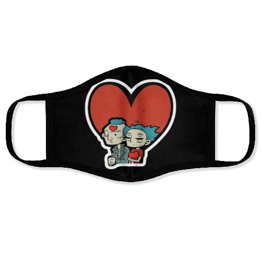 Old Couple In Valentine’s Day Face Masks