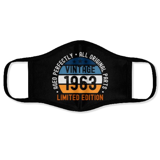 60th Birthday Vintage 1963 Face Masks