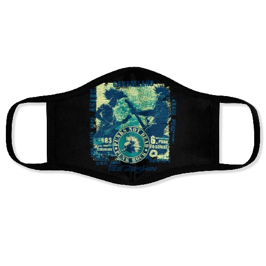 Punk Rock Skull Guitar Concert Face Masks