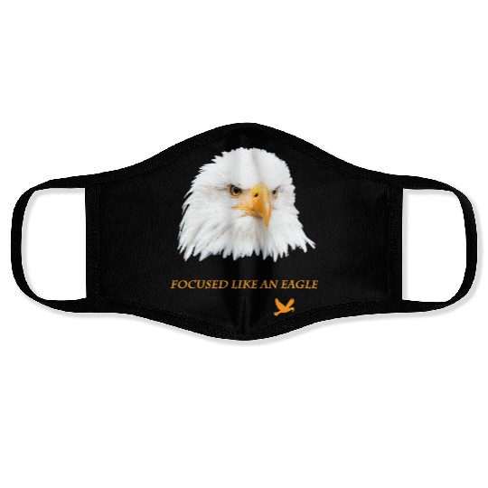 Bald Eagle Gift Idea Focussed like an Eagle Photo Face Masks
