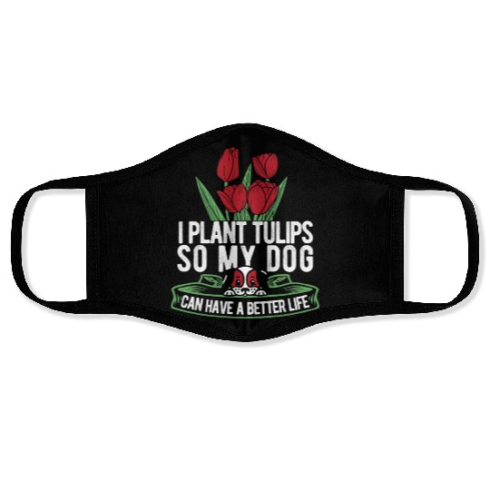 Tulip Gardening Dog Face Masks