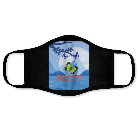 beautiful nature butterflies Face Masks