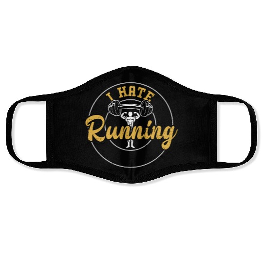 I Hate Running - Gym Face Masks