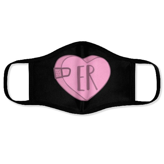 Cute ER Nurse Candy Heart Face Masks