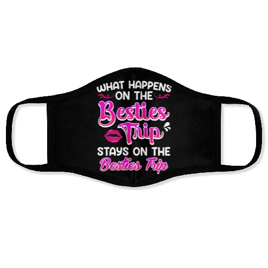 Besties Trip Friends Summer Vacation Spring Break Face Masks