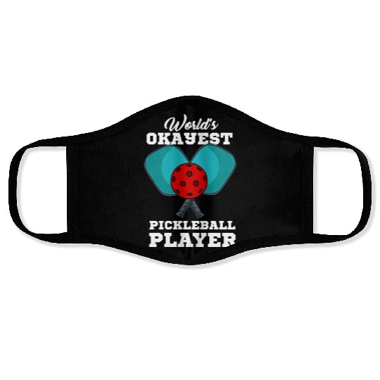 World s Okayest Pickleball Player Face Masks