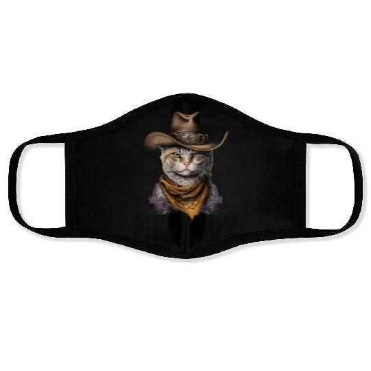 Meowdy Cat Meme Country Meow Howdy Funny Face Masks