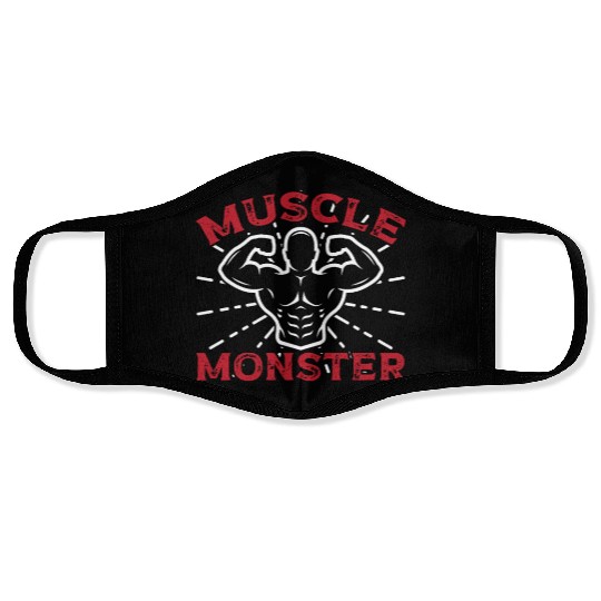 Strongman muscle monster gym fitness bodybuilding Face Masks