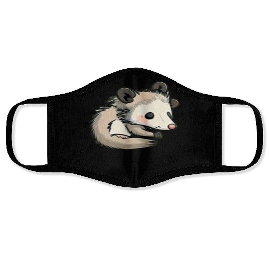 funny opossum play dead Face Masks