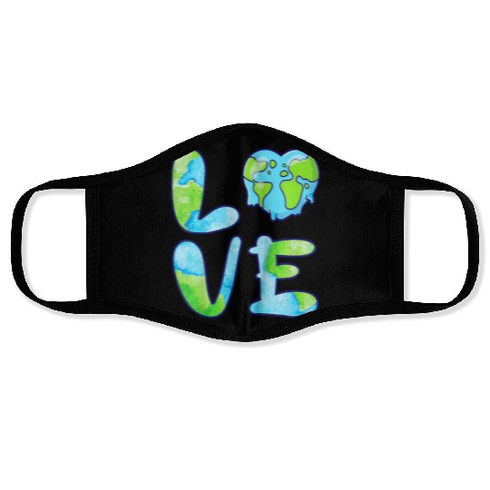 LOVE Earth Day 2023 Cute Earth Lover Kids Face Masks