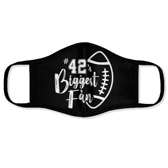 Number 42 s Biggest Fan Face Masks Football Mom Dad Fa
