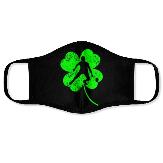 Badminton St. Patrick's day shamrock Face Masks