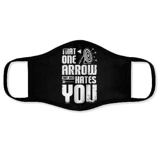 Funny Archery one arrow just hates you Face Masks