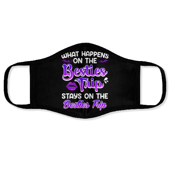 Besties Trip Friends Summer Vacation Spring Break Face Masks