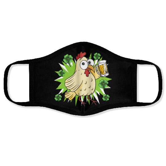 St Patricks Day ChickenSt. Patrick's Day Chicken Face Masks