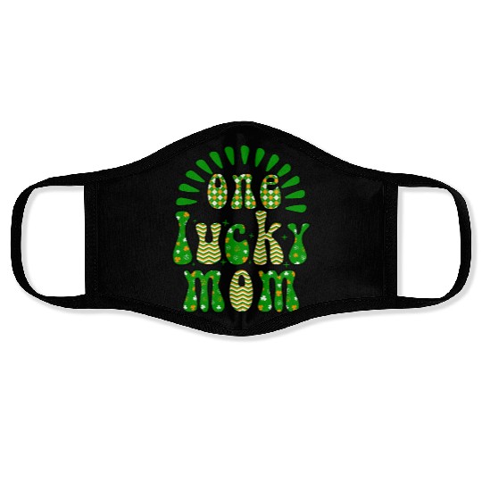 One luckyPatricks Day Sublimation Face Masks