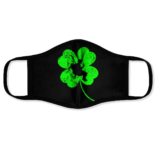 Paramotor St. Patrick's day shamrock Face Masks