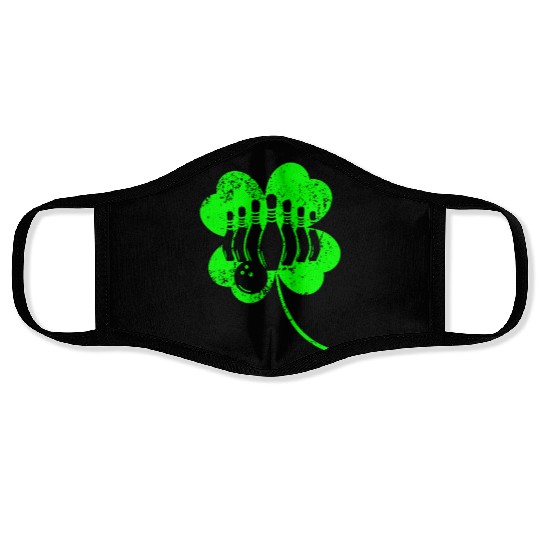 Bowling St. Patrick's day shamrock Face Masks