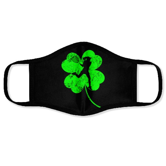 Women Tennis St. Patrick's day shamrock Face Masks