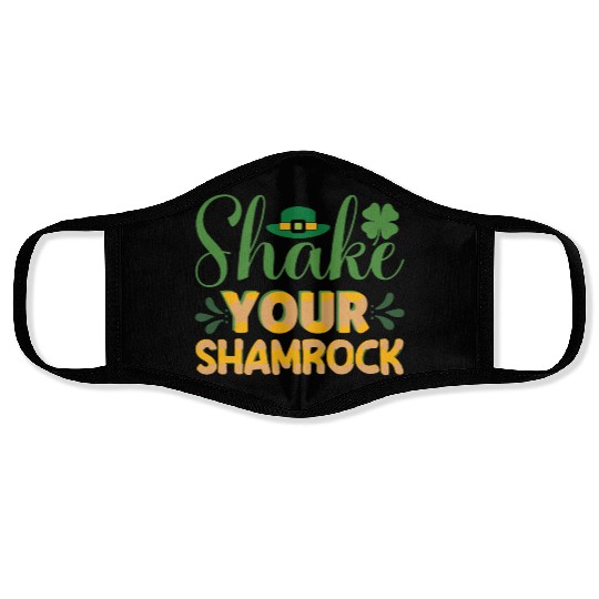 shake your shamrock Face Masks