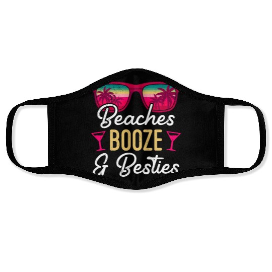 Beaches Booze Besties 2023 Holiday Spring Break Face Masks