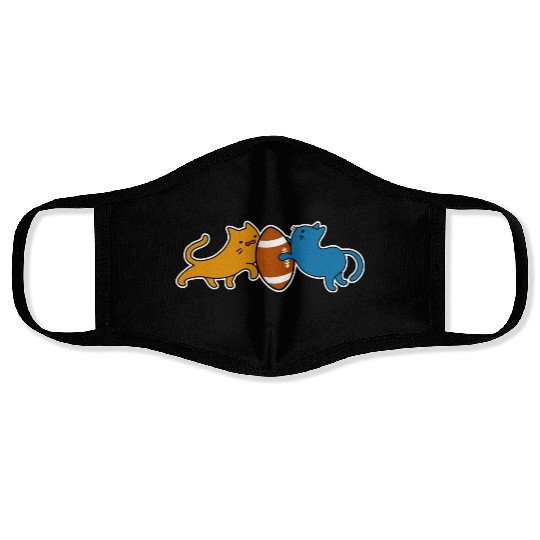 Football Frenzy - Orange vs Blue Cat Face Masks